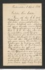 Nachlass Franz Steindachner, Brief von Hadersleben Schroeter an Franz Steindachner (02.04.1884) , Inv.Nr. 468.01, Seite 1